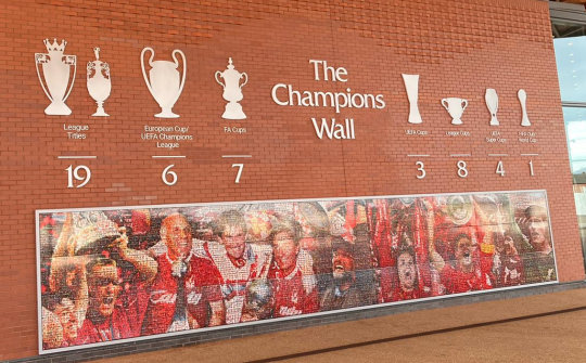 The Champions Wall at Liverpool's Anfield stadium