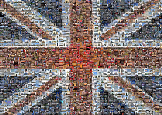 A photo mosaic of the Union Flag