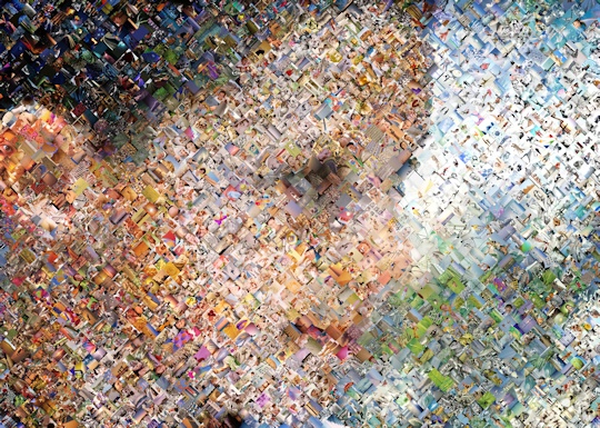 The full herringbone photo mosaic